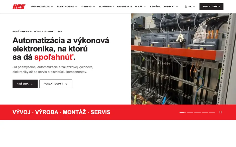 Ukážka webu NES Nová Dubnica
